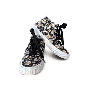 Blowfish Malibu Daisy Floral High Top Sneakers Girls Side Zip Coquette Cute